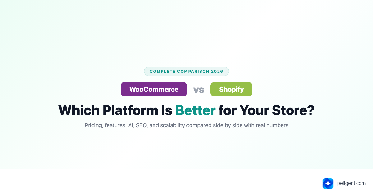 WooCommerce vs Shopify comparison guide for 2026 showing which e-commerce platform is better